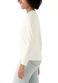 Women's Long Sleeve Envelope Button T-Shirt