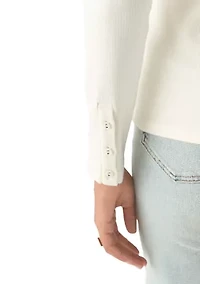 Women's Long Sleeve Envelope Button T-Shirt