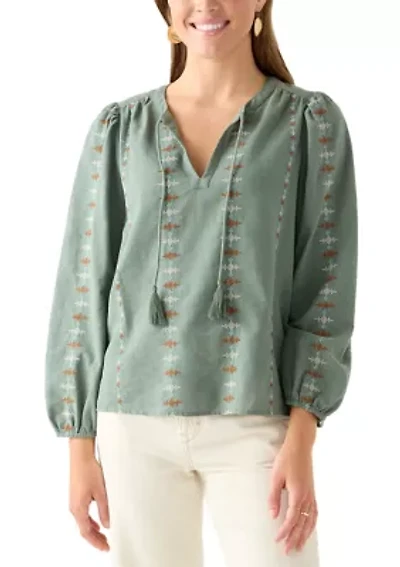 Women's Embroidered Peasant Top