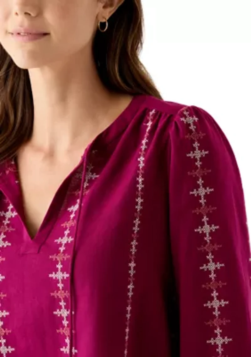 Women's Embroidered Peasant Top