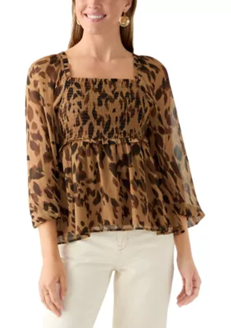 Women's Long Sleeve Smocked Tunic