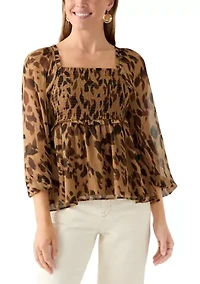 Women's Long Sleeve Smocked Tunic