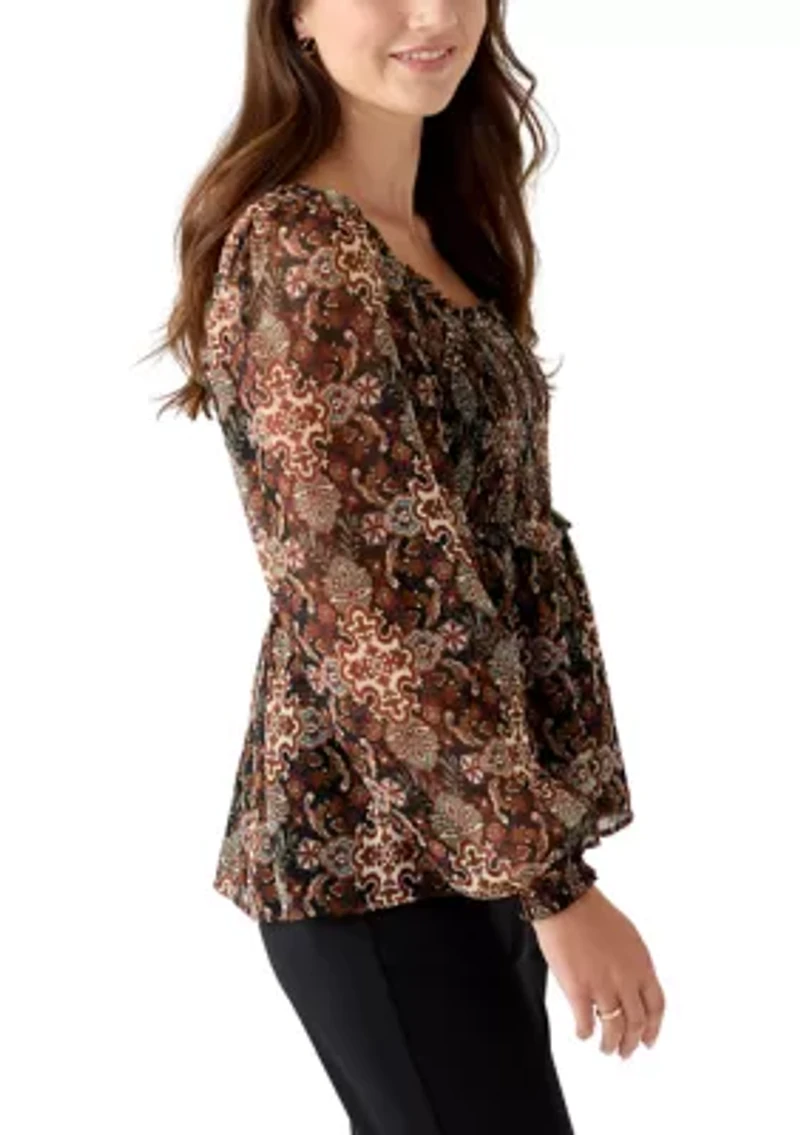 Women's Long Sleeve Smocked Tunic