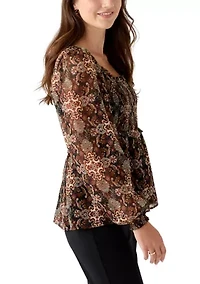 Women's Long Sleeve Smocked Tunic