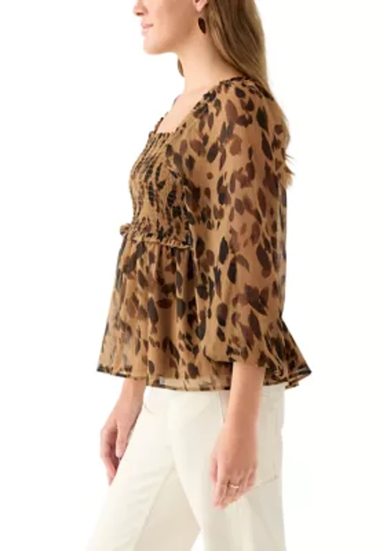 Women's Long Sleeve Smocked Tunic