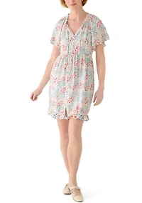 Women's Long Sleeve Mixed Print Dress