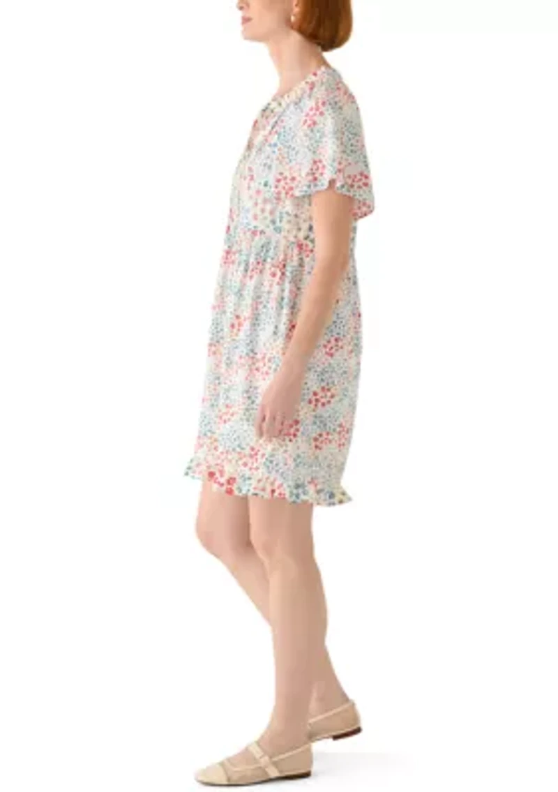 Women's Long Sleeve Mixed Print Dress
