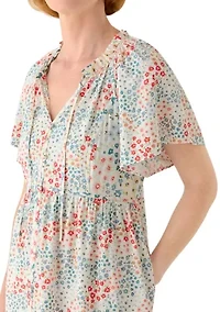 Women's Long Sleeve Mixed Print Dress