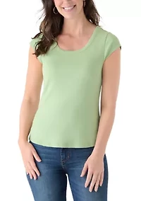 Women's Scoop Neck Ribbed T-Shirt