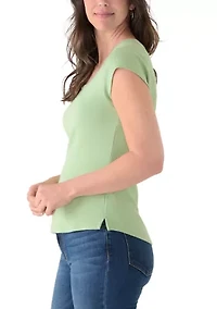 Women's Scoop Neck Ribbed T-Shirt