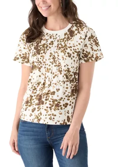 Women's Printed Pleated T-Shirt