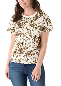 Women's Printed Pleated T-Shirt