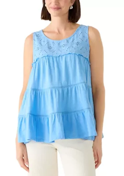 Women's Lace Ruffle Tiered Tunic Top