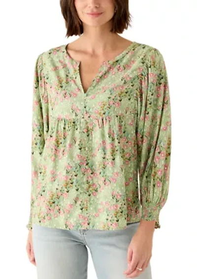 Women's Long Sleeve Peasant Blouse