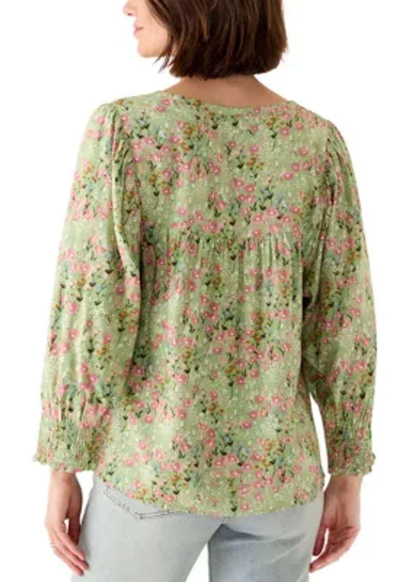 Women's Long Sleeve Peasant Blouse
