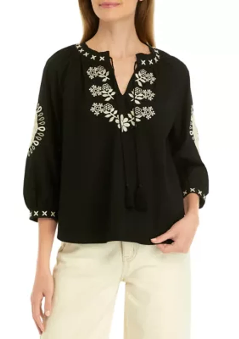Petite Crochet Peasant Top