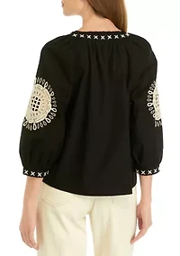 Petite Crochet Peasant Top