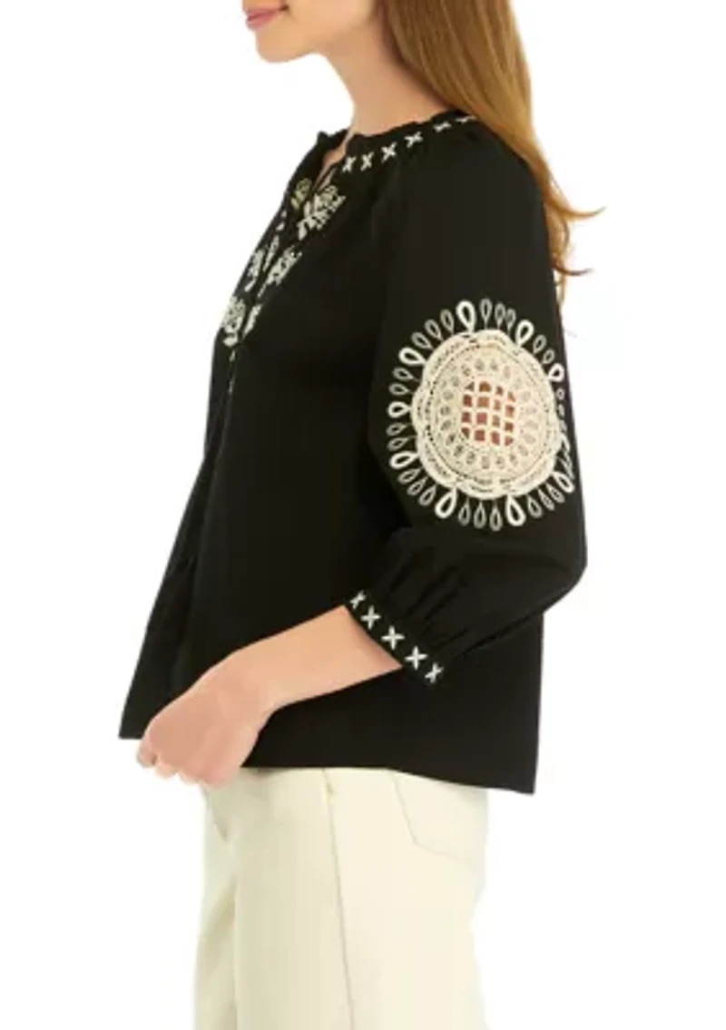 Petite Crochet Peasant Top