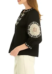 Petite Crochet Peasant Top