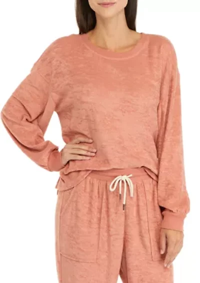 Studio Women's Terry Crew Neck Pullover