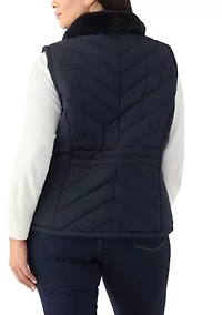 Plus Faux Fur Trim Vest