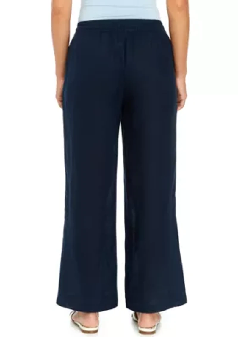 Petite Pull On Linen Pants