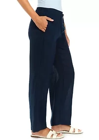 Petite Pull On Linen Pants