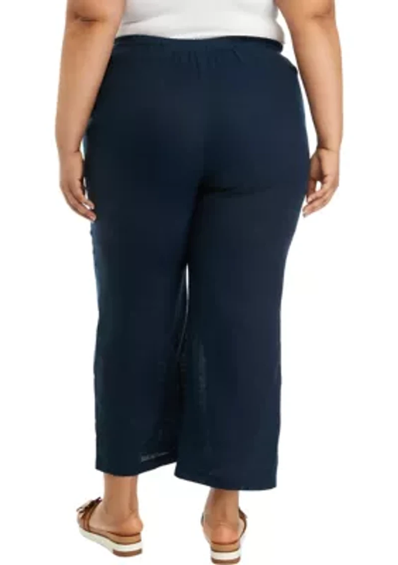 Plus Pull On Linen Pants