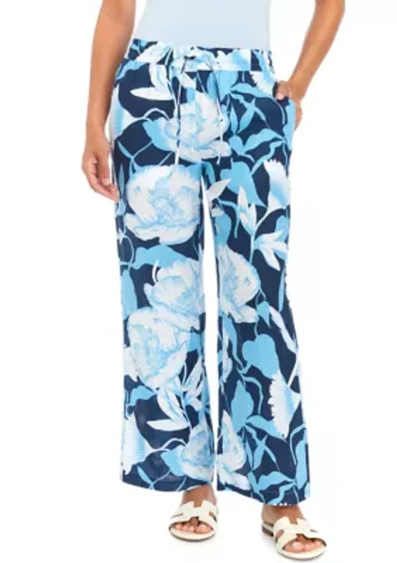Petite Pull On Linen Pants
