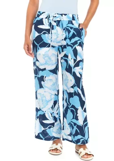 Petite Pull On Linen Pants