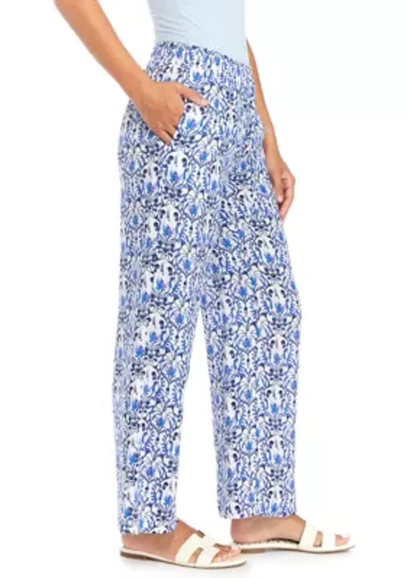 Petite Pull On Linen Pants