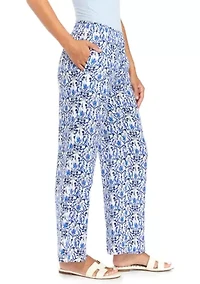 Petite Pull On Linen Pants