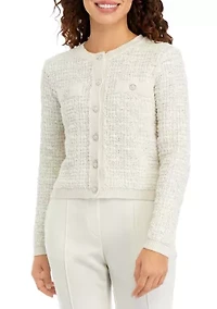 Petite Button Front Sweater