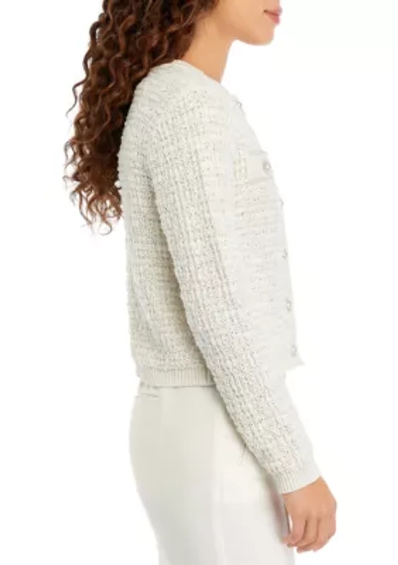 Petite Button Front Sweater