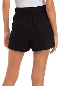 Petite Pull On Linen Woven Shorts