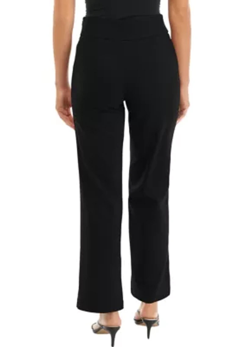 Petite Wide Leg Pants with Side Zip