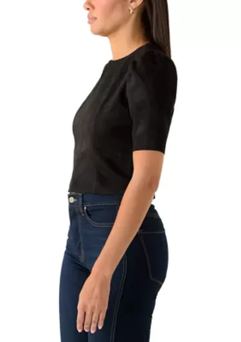 Women's Faux Suede Top