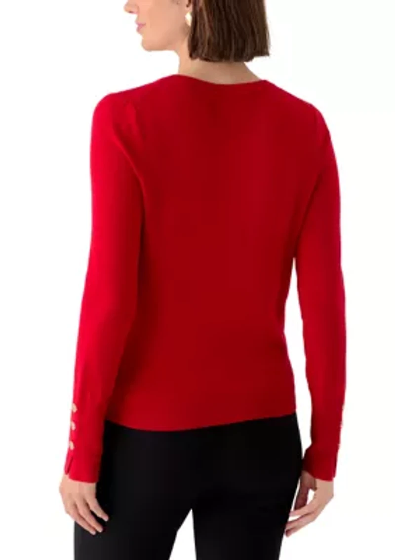 Women's Long Sleeve Button Front Cardigan