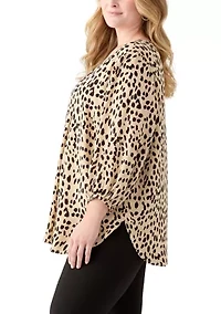 Plus 3/4 Sleeve V-Neck Shirt