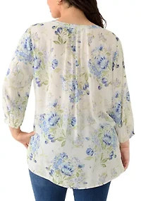 Plus Elbow Sleeve Popover Top