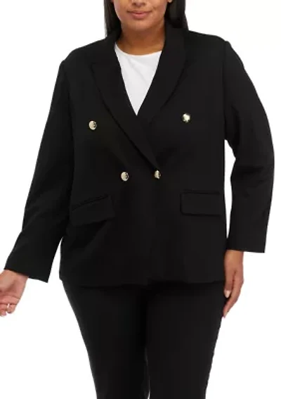Plus Double Breasted Blazer
