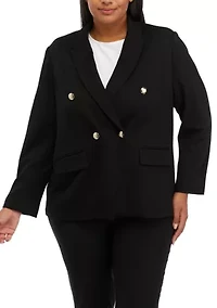 Plus Double Breasted Blazer