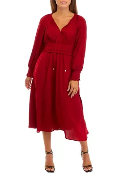 Petite Split Neck Air Flow Dress