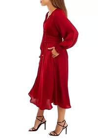 Petite Split Neck Air Flow Dress