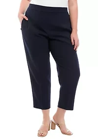 Plus Pull On Slim Pants with Side Zip Pockets