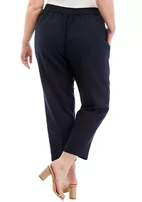 Plus Pull On Slim Pants with Side Zip Pockets