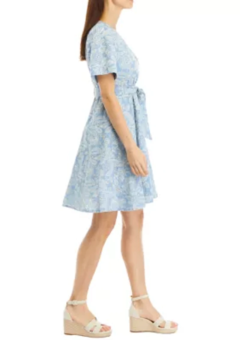 Petite Eyelet Midi Dress