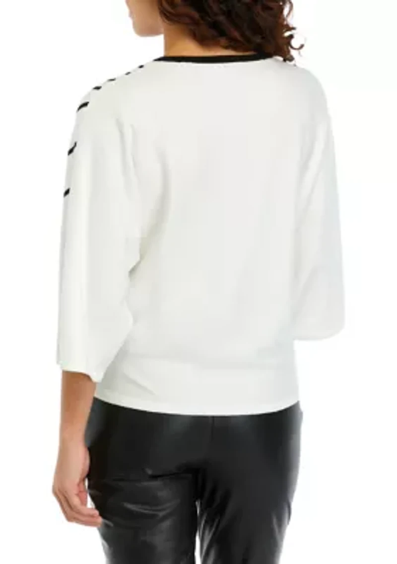 Petite 3/4 Dolman Sleeve Sweater