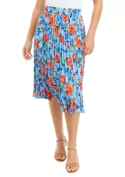 Petite Pull On Pleated Skirt