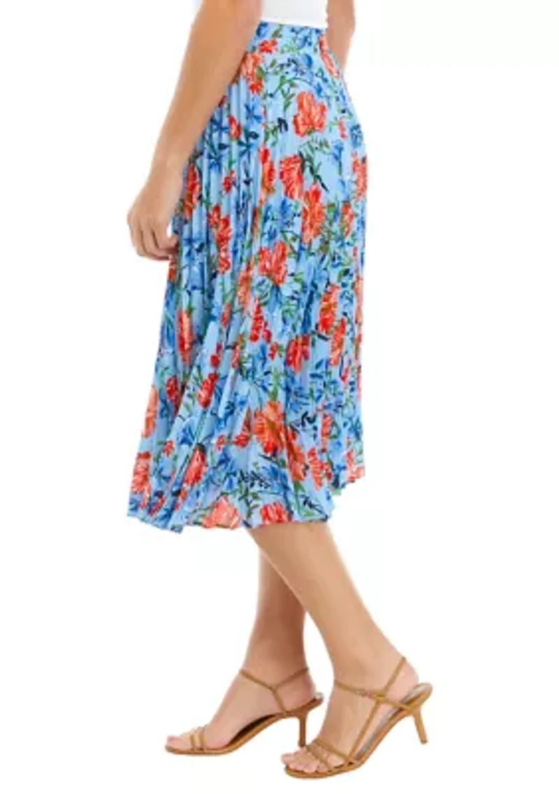 Petite Pull On Pleated Skirt